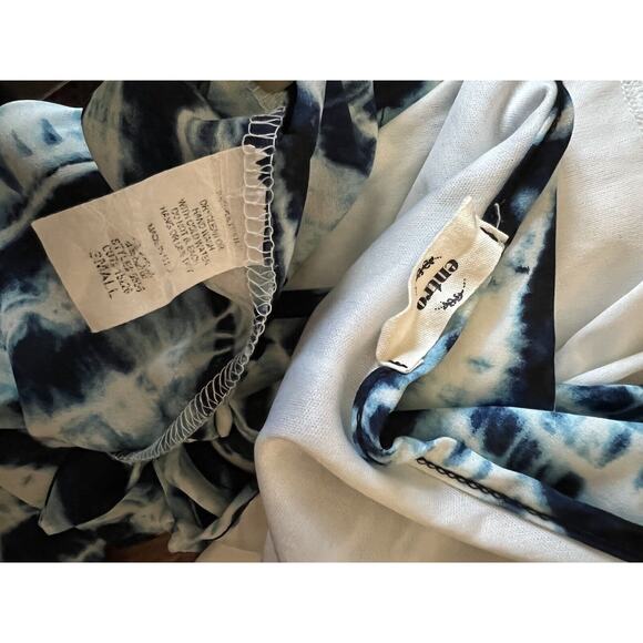 Entro Chambray Tie Dye Sleeveless Maxi Dress Blue Sz Small Relaxed - Picture 9 of 9